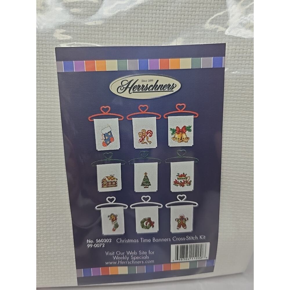 Herrschners Christmas Time Banners Cross Stitch Kit